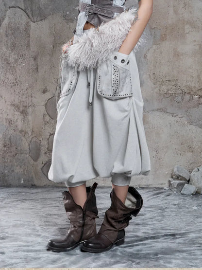 Cropped Wide-Leg Pocket Skirt【s0000014137】