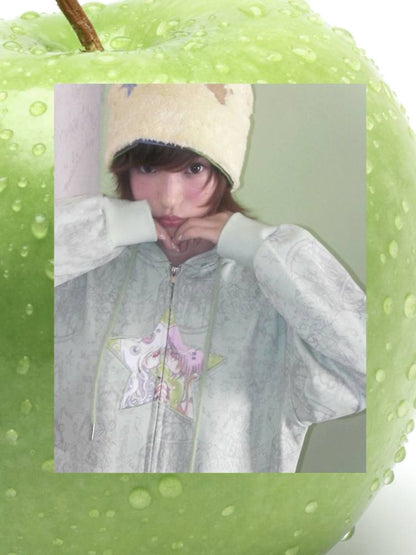 Star-Print Hooded Sweatshirt【s0000014437】