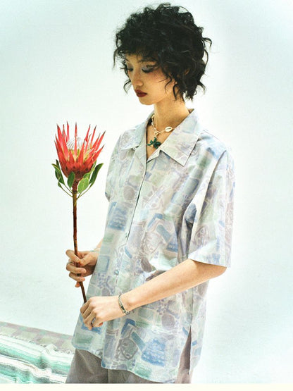 Full-print short-sleeved shirt【s0000012950】