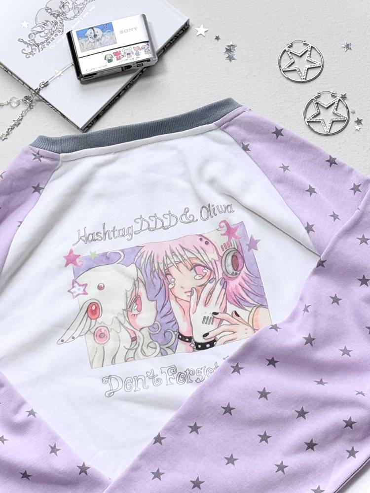 Star Drop-Shoulder Long-Sleeve Sweatshirt【s0000014439】