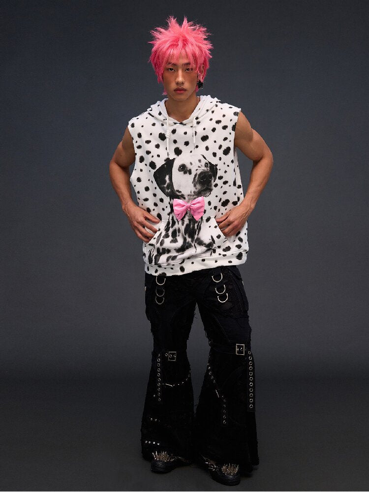 Dalmatian Print Sweatshirt Vest【s0000017293】