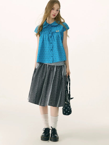 Retro Academy Plaid Polka Dot Skirt【s0000017154】