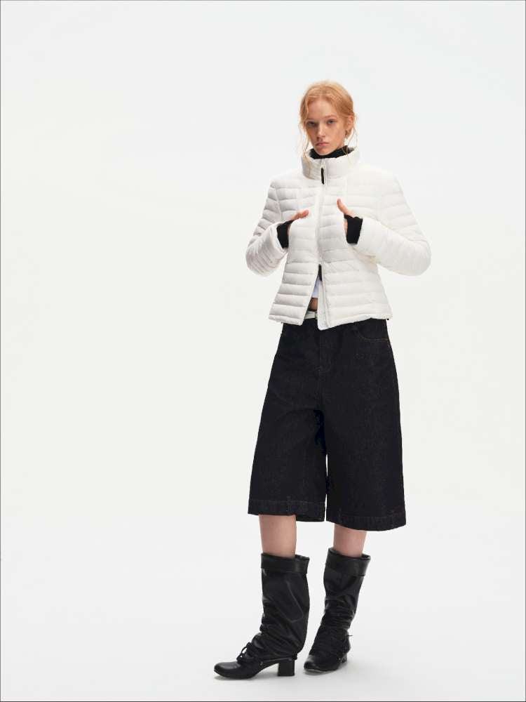 Pork Rib Hooded 90 Down Slim Jacket【s0000014879】