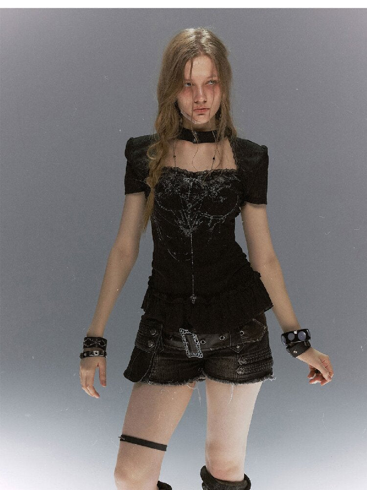 Sphenoid Witch Texture Lace Ruffled【s0000017037】