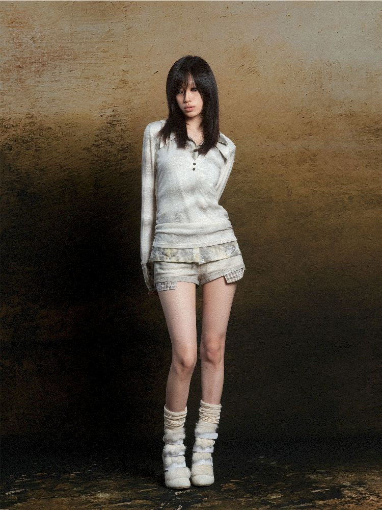 Double Layer Lapel Knit Inner Top【s0000011809】