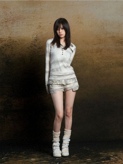 Double Layer Lapel Knit Inner Top【s0000011809】