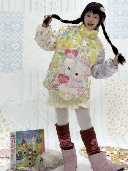 Cute Bear Print Padded Jacket【s0000015034】