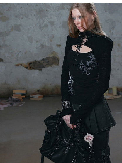 Silver Foil Fake Two-Piece Shirt【s0000018100】