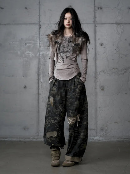 Deconstructed Print Long-Sleeve Knit Base【s0000014117】