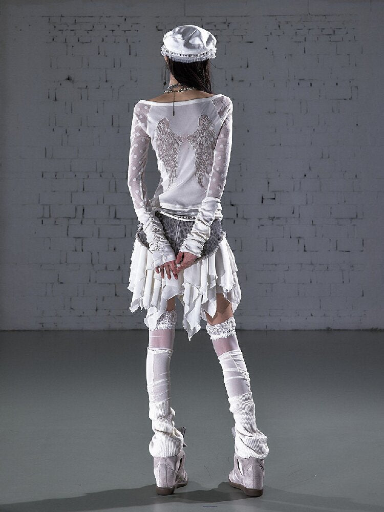 Baroque Wings Embroidered Slim Shirt【s0000015939】