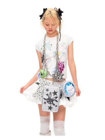 Printed Dream Lace Short T-shirt【s0000016486】
