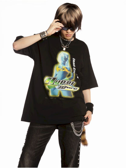 Hip-hop trend loose hundred T-shirt【s0000013602】
