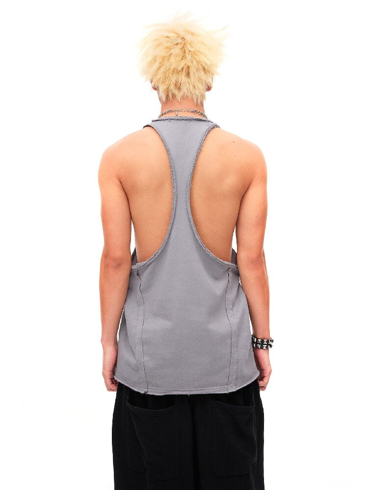 Lace Bow Rivet Distressed Vest【s0000016496】