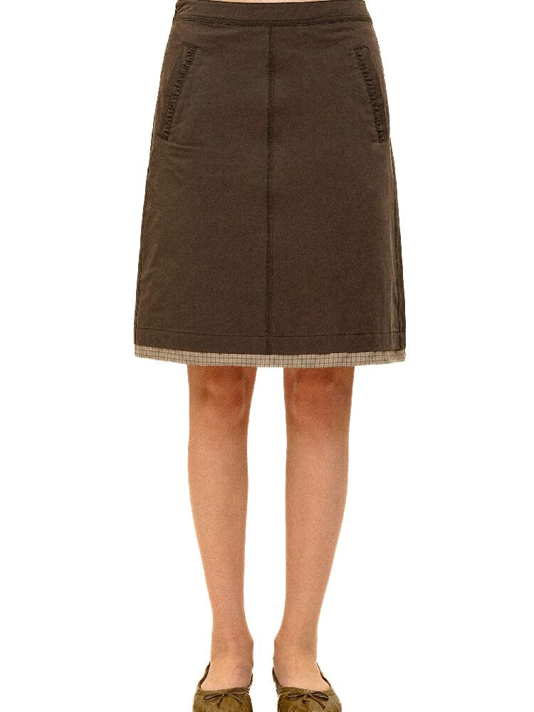Patchwork Plaid Pleated Midi Skirt【s0000017940】
