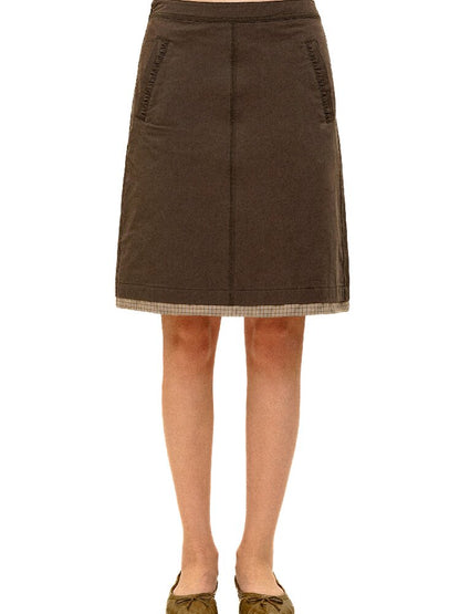 Patchwork Plaid Pleated Midi Skirt【s0000017940】