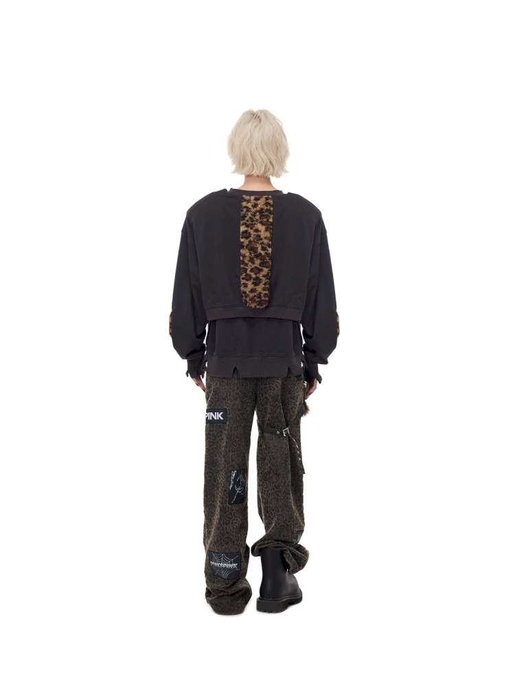 Black Meta Rock Patch Slacks【s0000015123】