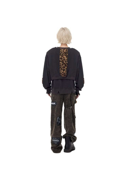Black Meta Rock Patch Slacks【s0000015123】