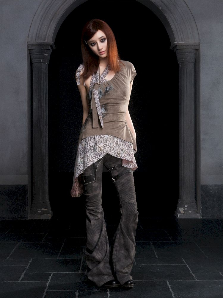 Slanted shoulder fake two-piece camisole【s0000012304】