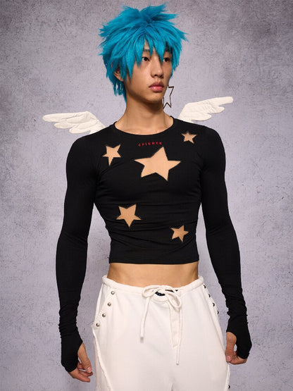 Mesh Embroidery Angel Wings Top【s0000019129】