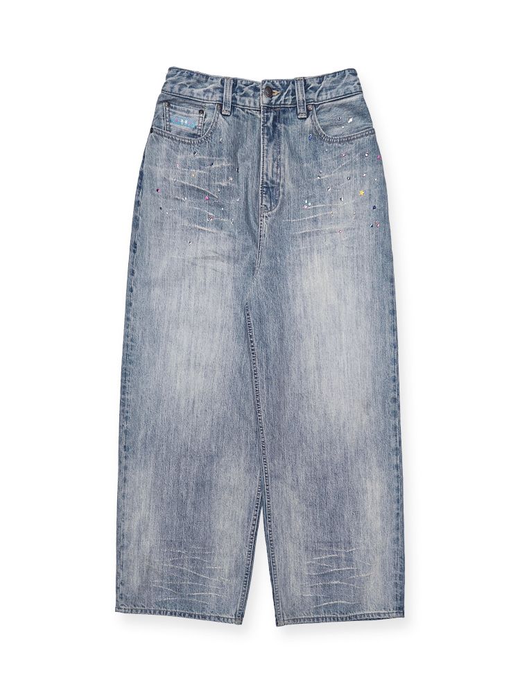 Embroidery Cat Whiskers Vintage Denim Trousers【s0000013445】