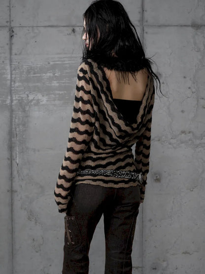 Two-Piece Set Striped Knit Top【s0000013953】