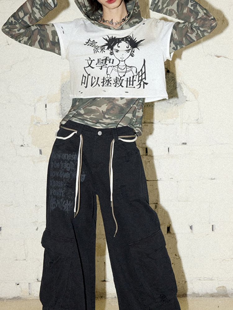 Letters do old loose work pants【s0000012430】