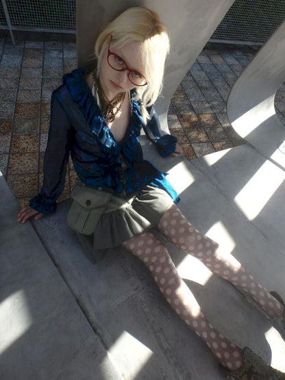 Polka dot print 10D ultra-thin stockings【s0000013175】