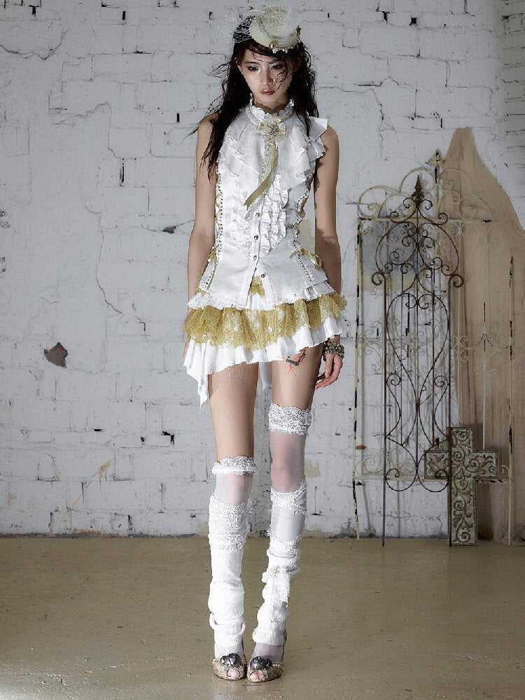 Medieval Ruffled Halter Camisole Top【s0000017235】