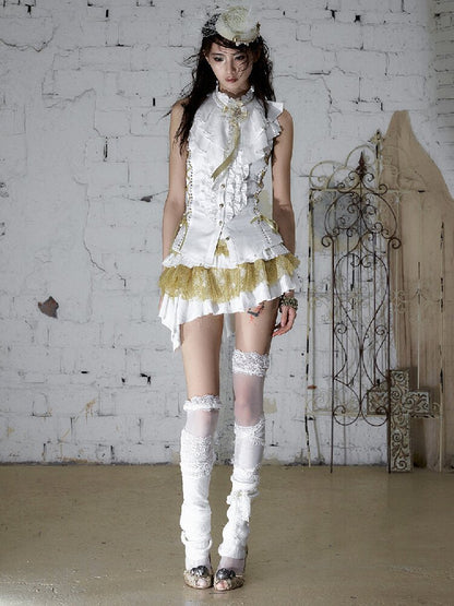 Medieval Ruffled Halter Camisole Top【s0000017235】