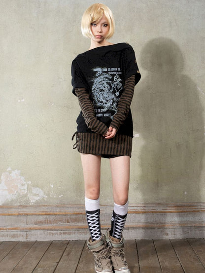 One Shoulder Punk Loose Sweatshirt【s0000009932】