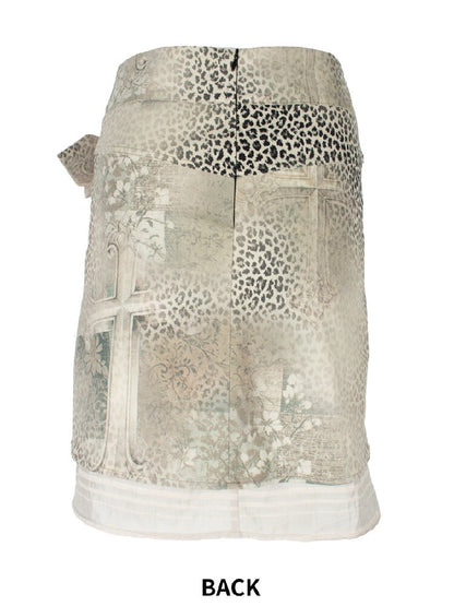 Cross Leopard Bow Midi Skirt【s0000018096】