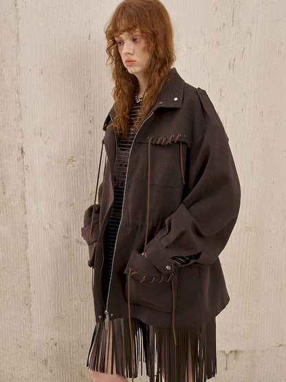 Pocket Drawstring Windbreaker-Style Trench Coat【s0000014060】