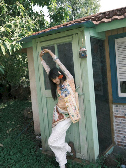 Printed Long-Sleeved Mesh T-Shirt【s0000012776】