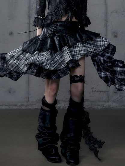 Heavy leather bustier skirt【s0000013467】