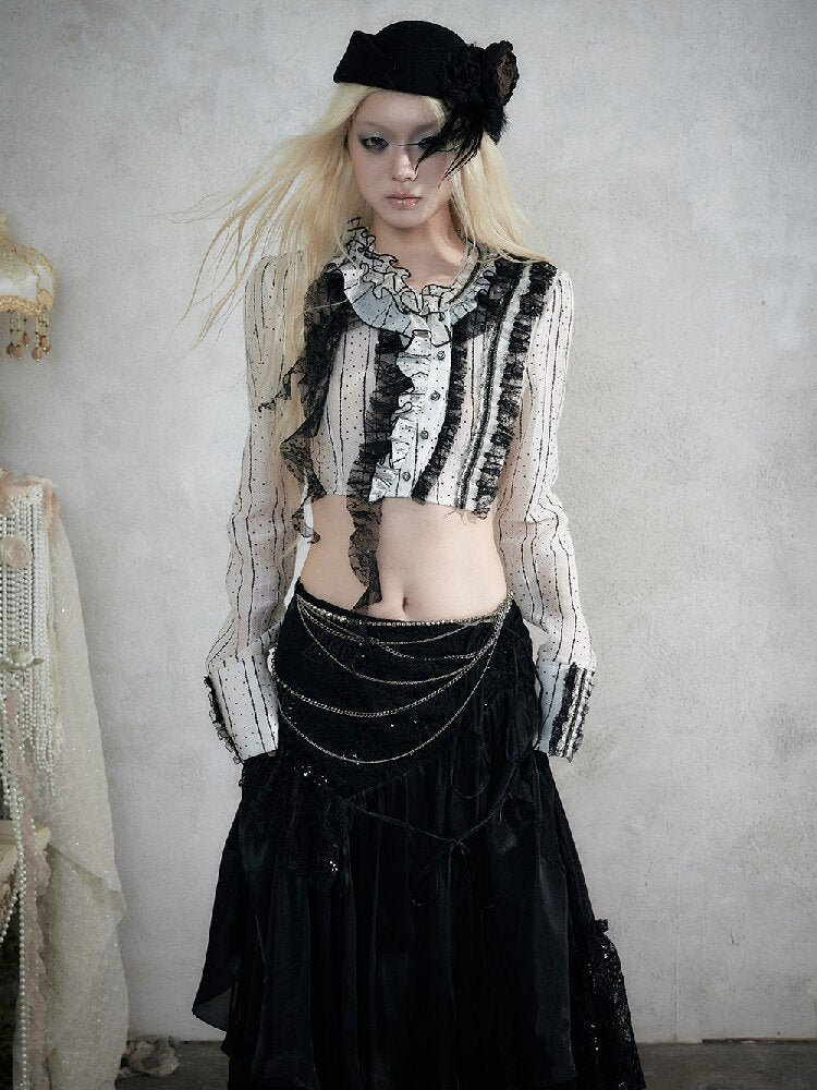Baroque Lace Wool Equestrian Beret【s0000017994】