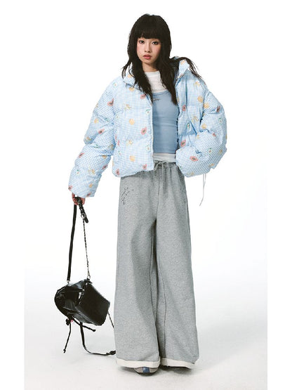 레트로 프린트 코튼 짧은 코트 [S0000011428]