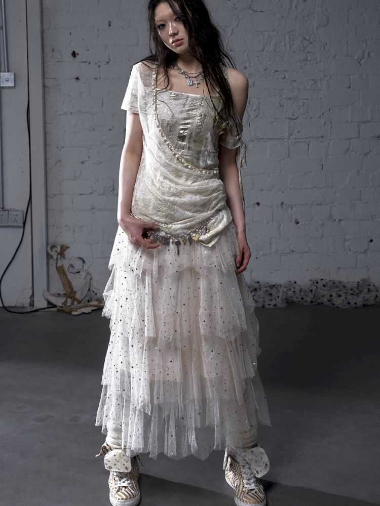 Multi-Layered Mesh Cake Skirt【s0000012789】