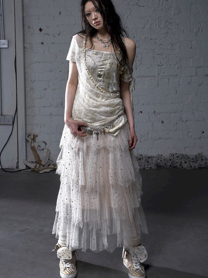 Multi-Layered Mesh Cake Skirt【s0000012789】