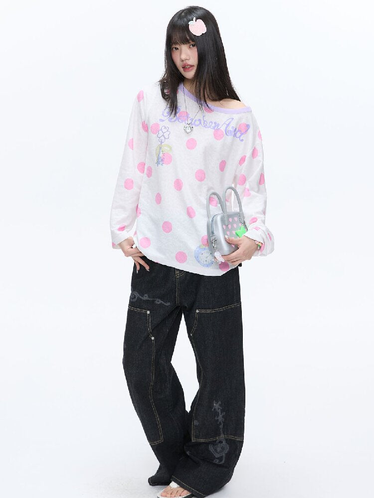 Stud Washed Two Tone Raw Jeans【s0000016398】