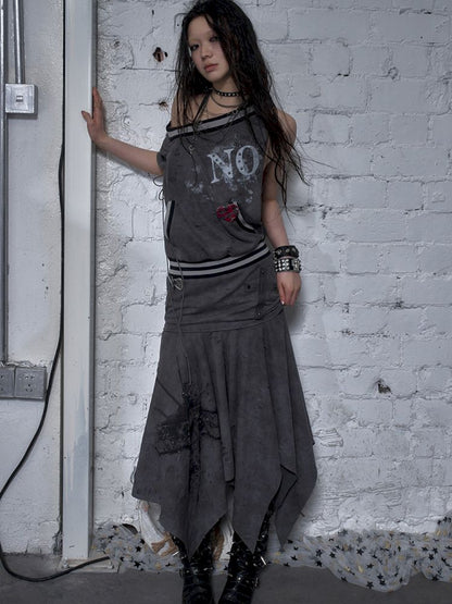 Hoodie sleeveless bodycon dress【s0000012785】