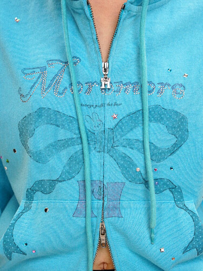 Bow Print Diamond Sweat Cardigan【s0000016420】