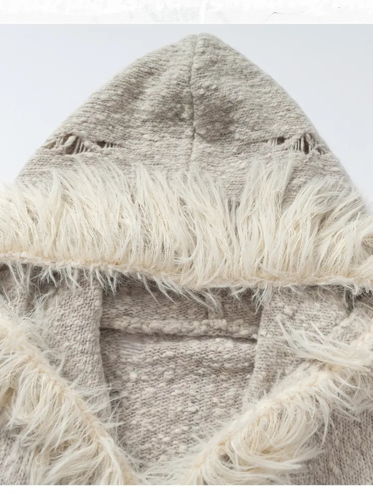 Lazy Knit Batwing Hooded Sweater Jacket【s0000014112】