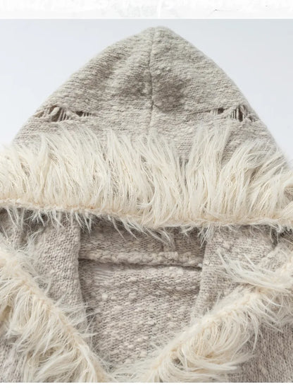 Lazy Knit Batwing Hooded Sweater Jacket【s0000014112】