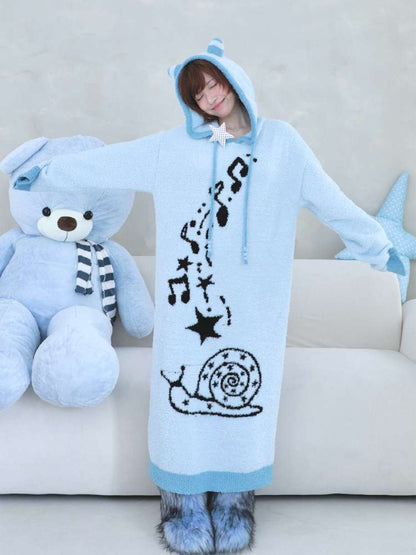 Antique Ghost Horse Hooded Knit Dress【s0000014688】