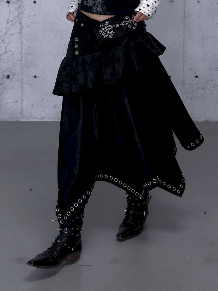 Dark Court Suede Irregular Skirt【s0000014919】