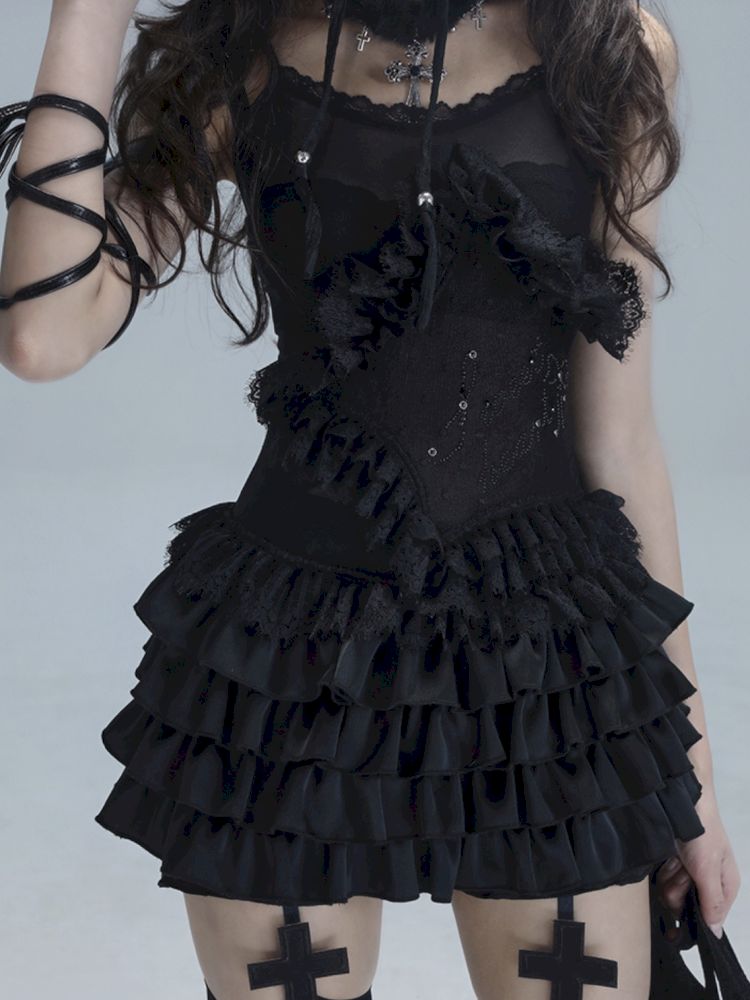 Ballet Style Slouchy Cake Lace Top【s0000013488】