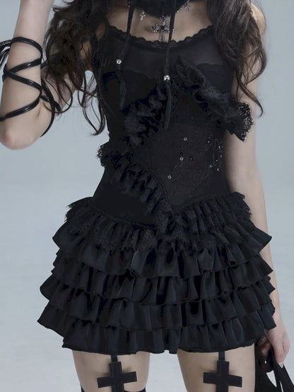 Ballet Style Slouchy Cake Lace Top【s0000013488】