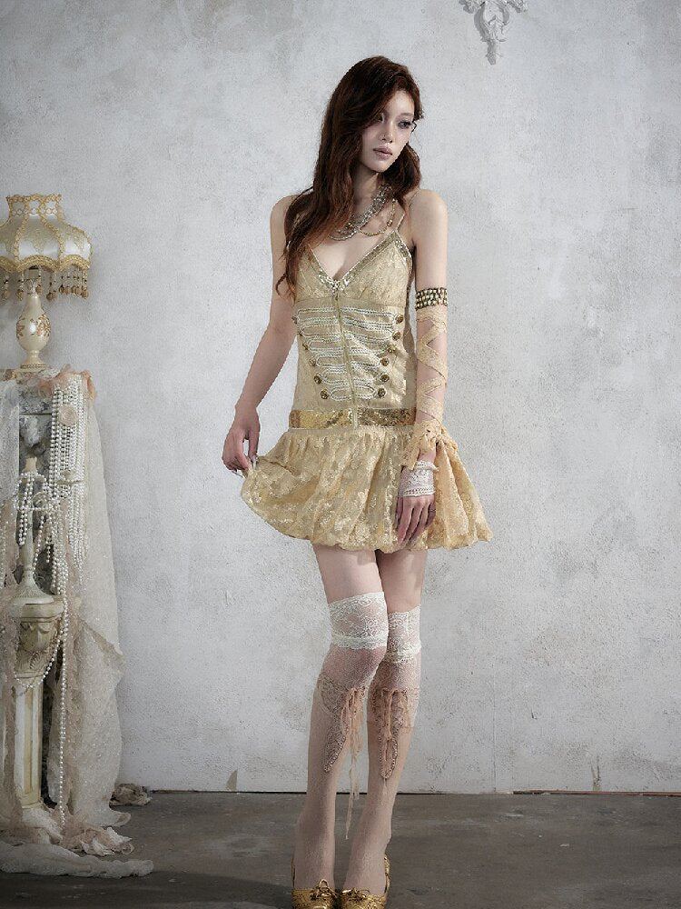 Vintage Court Punk Sequin Dress【s0000017858】