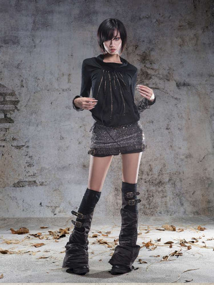 Pull-Over Collar Knit Dress【s0000014491】