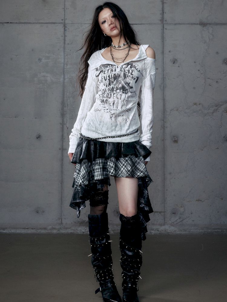 Backless Hooded Long Sleeve Bottom Top【s0000013469】